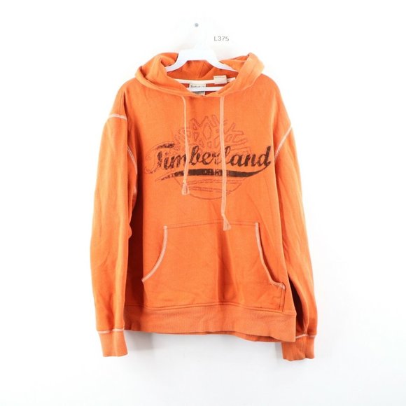 Vtg Timberland Faded Hoodie Sweatshirt Orange